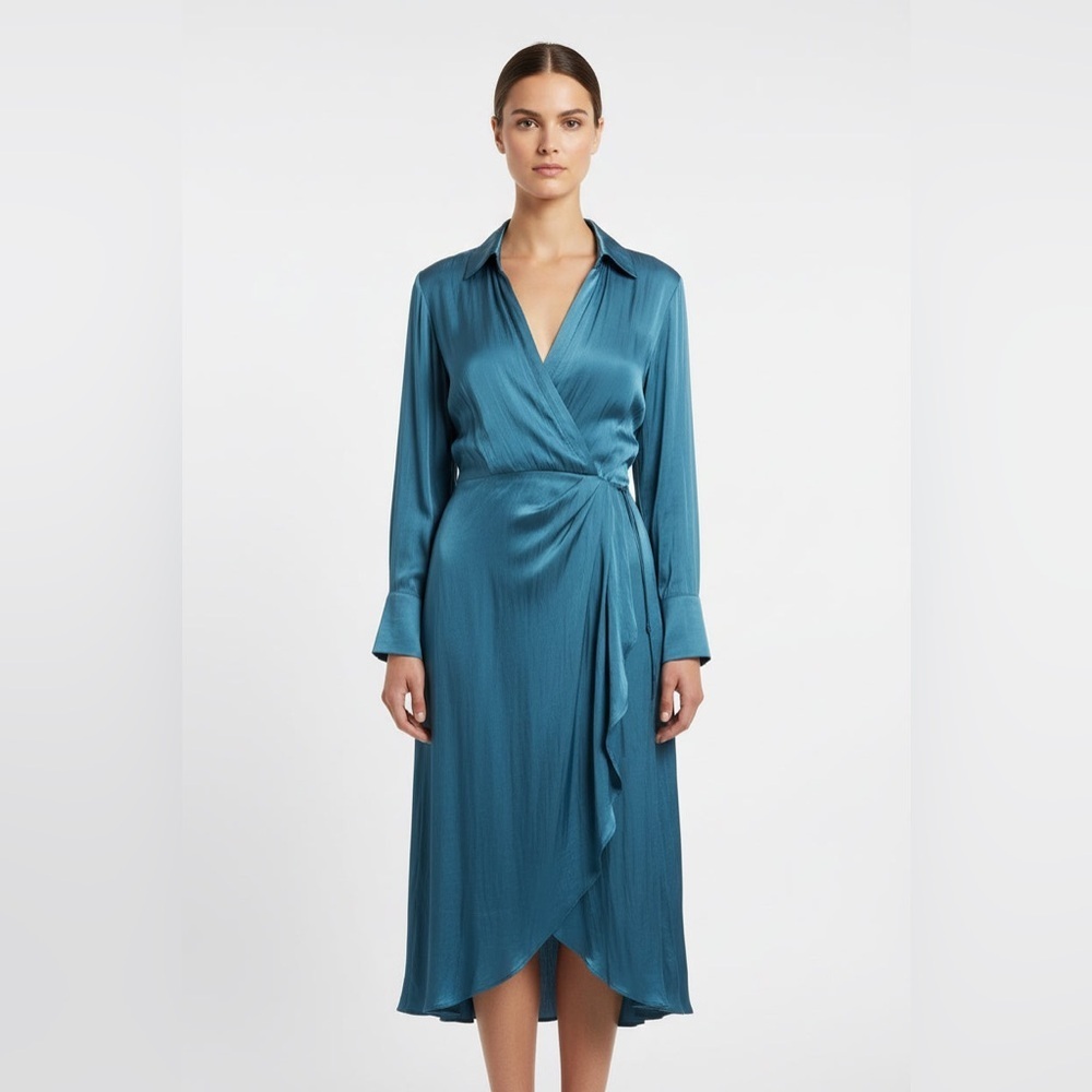 Steve Madden Teal Long Sleeve Dress - Picture 1 of 7